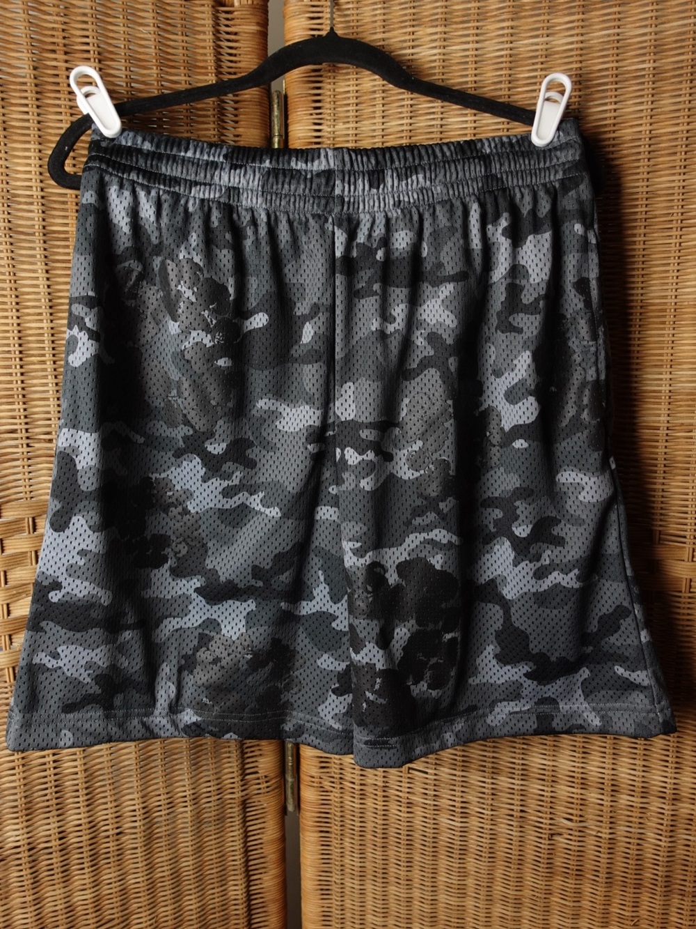 Kids Camo Active Shorts - Black/Grey